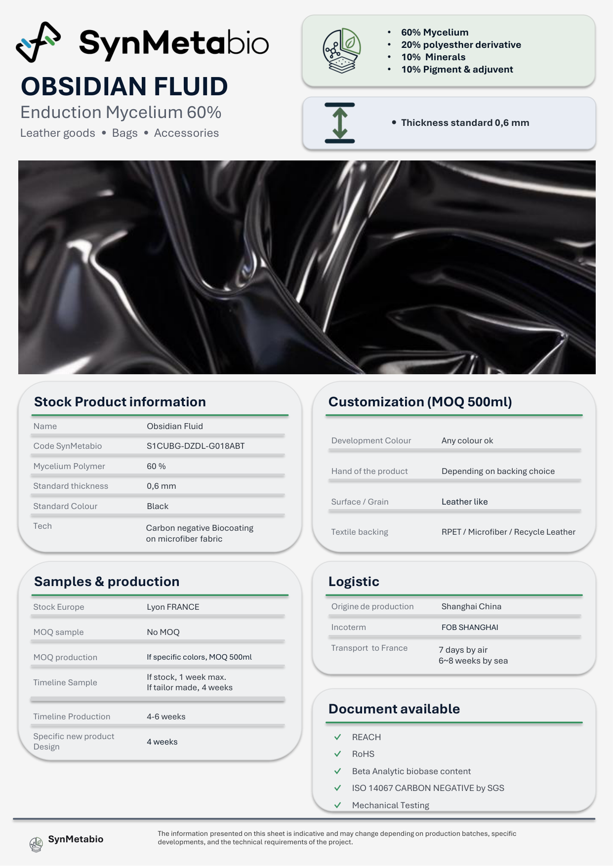 Obsidian Fluid product data sheet – original PDF layout